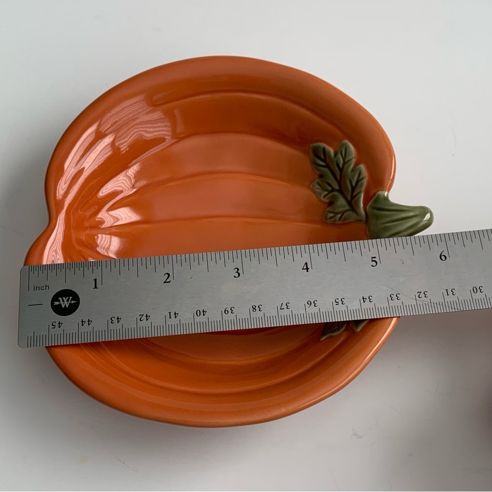 PAMPERED CHEF Ceramic Pumpkin Serving Dish 6” Simple Additions - Picture 9 of 9